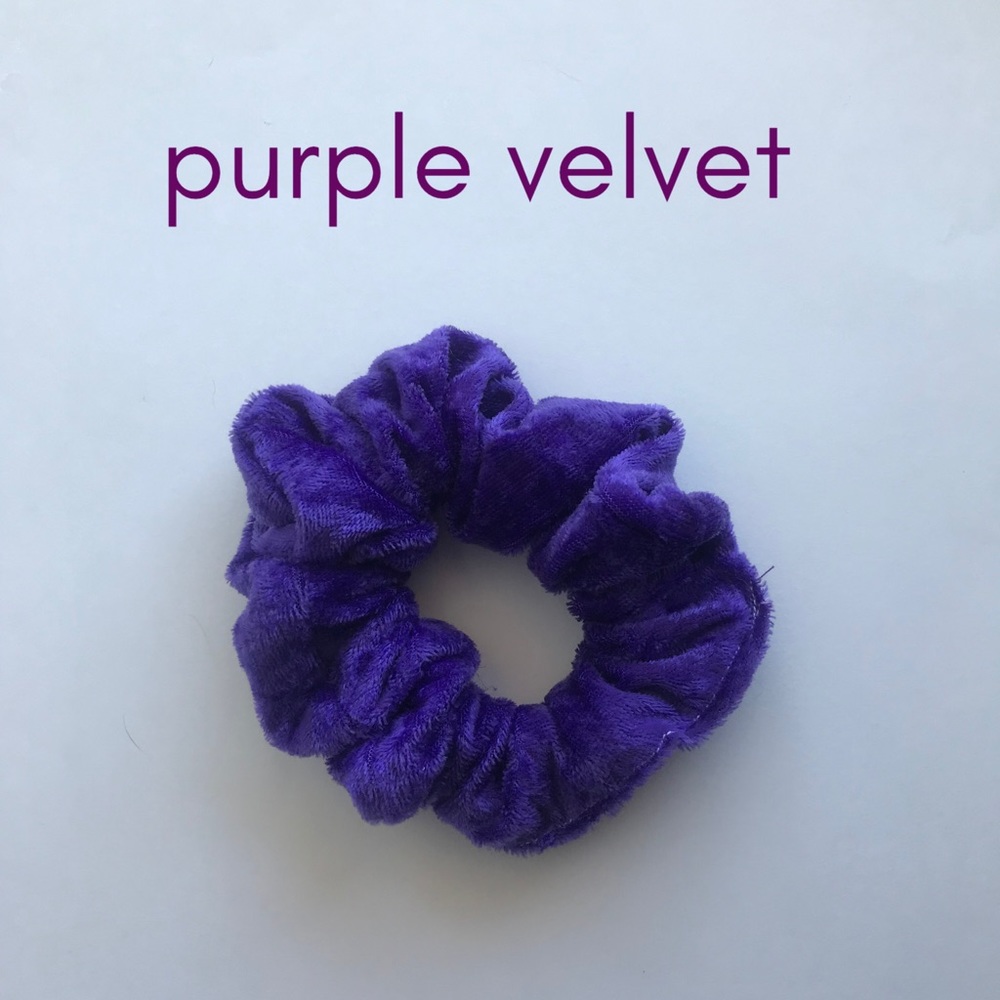 Handmade Purple Velvet Scrunchie